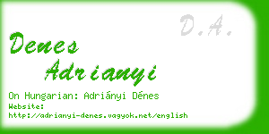 denes adrianyi business card