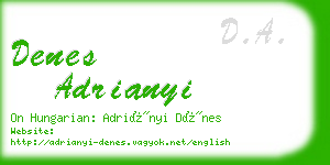 denes adrianyi business card